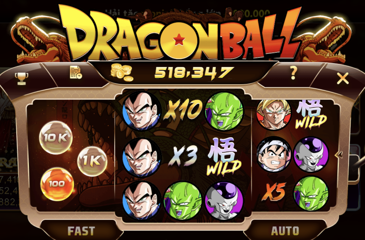 Cách chơi mini game Dragon Ball tại gemwin