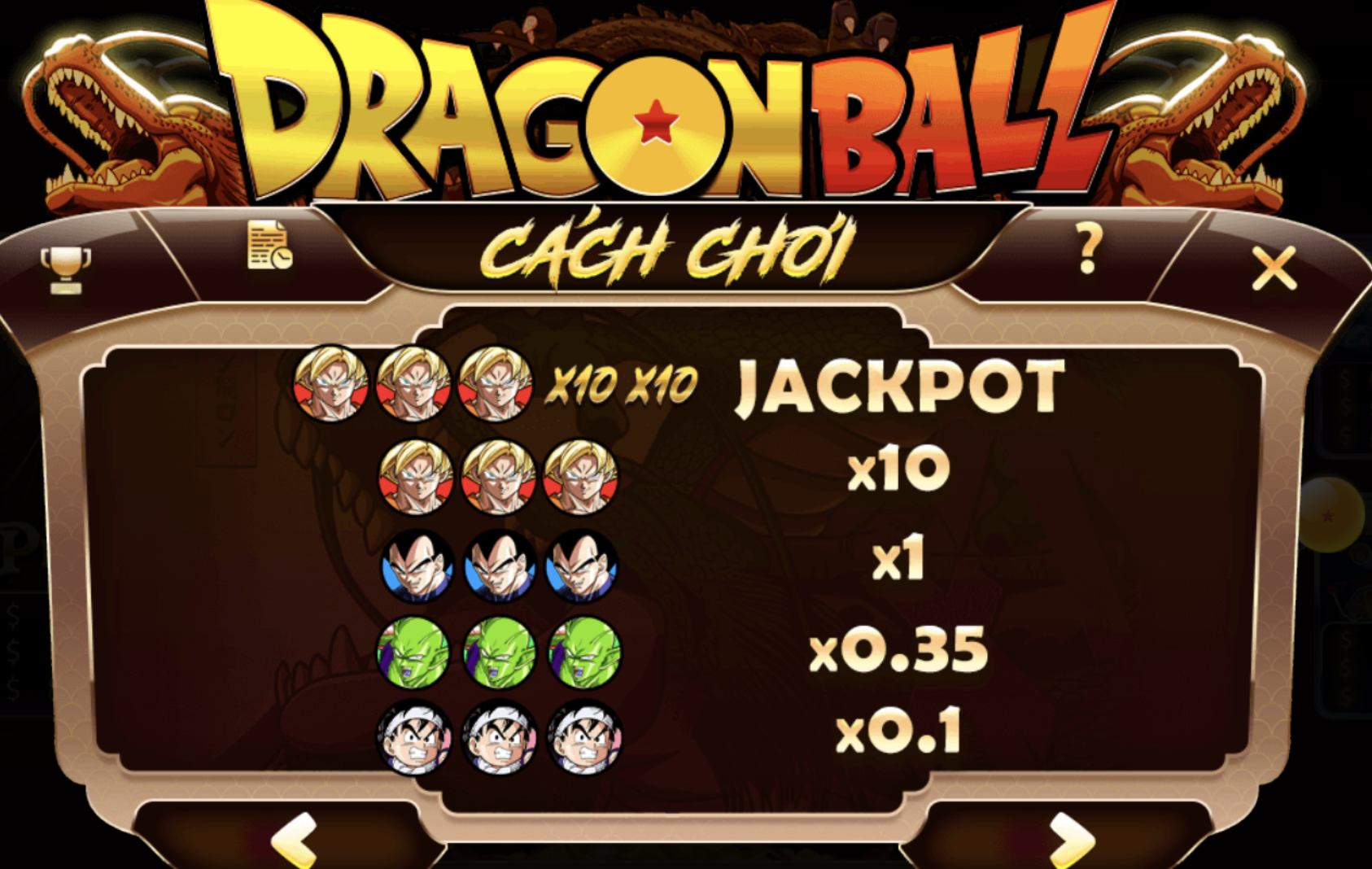 Các quy định của mini game Dragon Ball gemwin