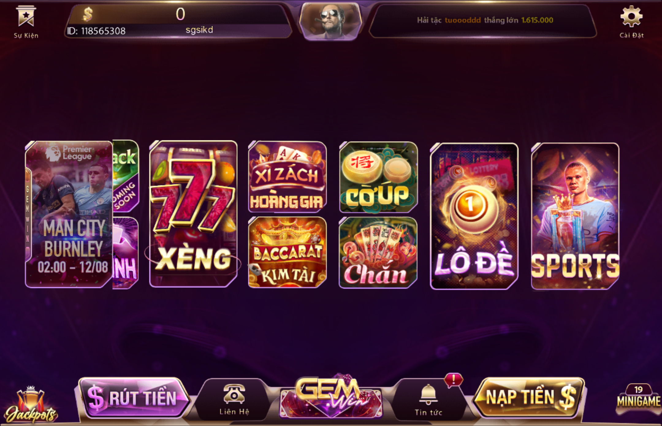 Cổng game Gemwin uy tín