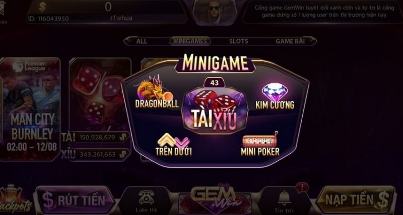 Cược minigame trên dưới gấp thếp