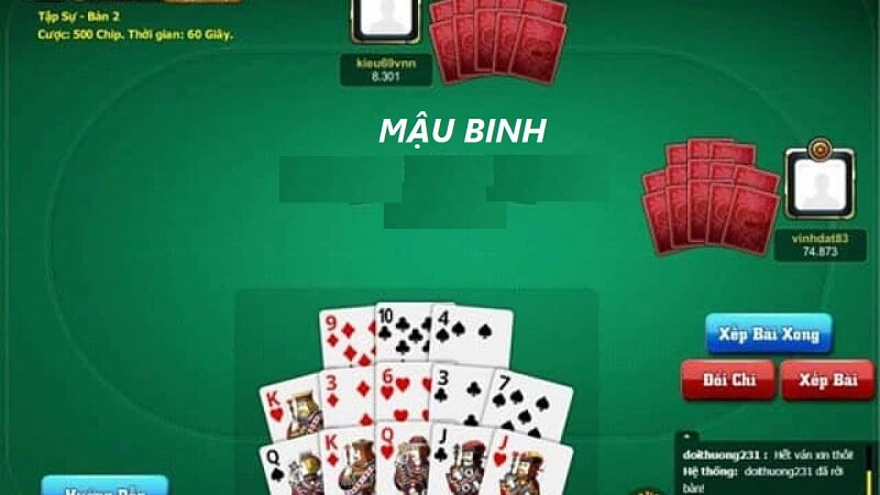 Các bộ bài có trong mậu binh chi át tại link vào Gemwin